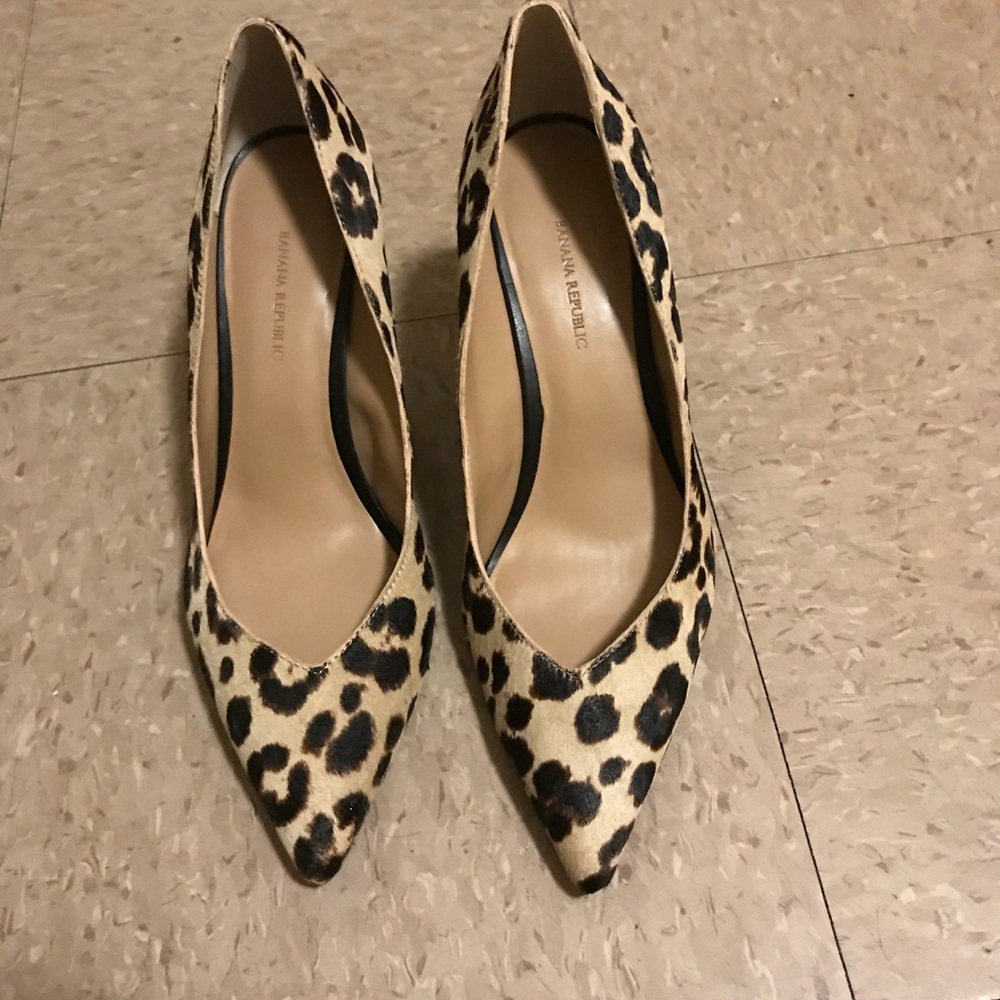 Leopard Print Beige Pumps Heels